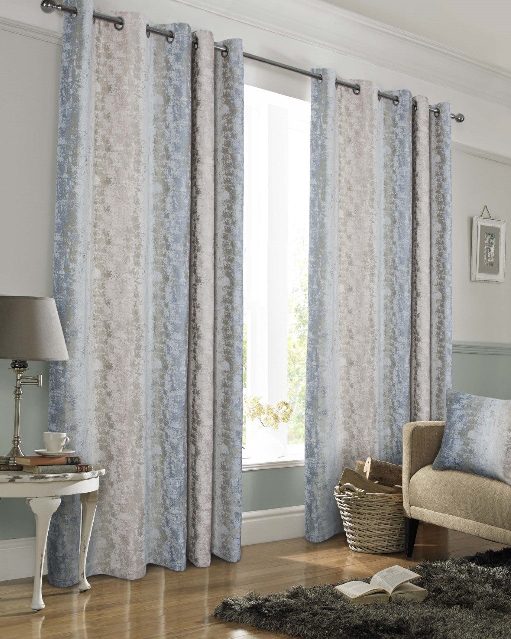 Portofino Blush & Silver Heavyweight Curtains