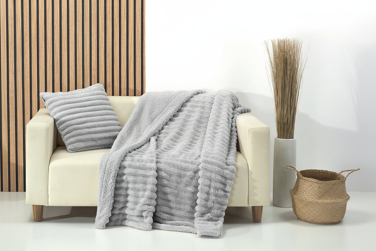 Rabbit Sherpa Throws - Silver