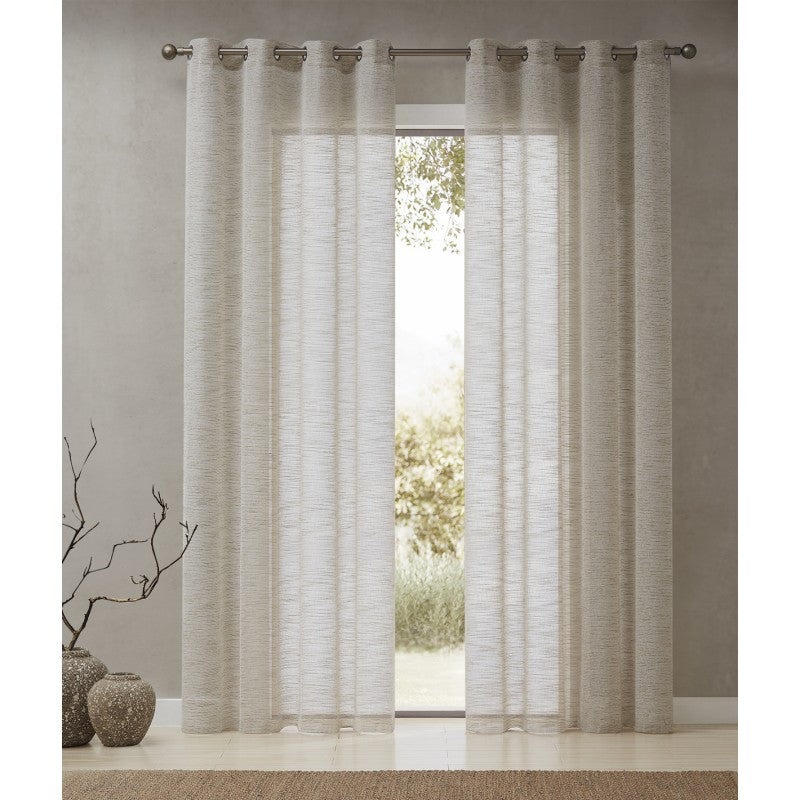 Rustic Ring Top Voile - Beige, from the Natural Living Collection