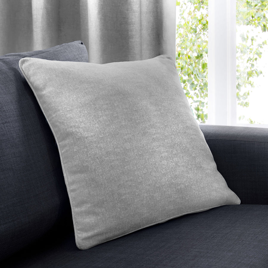 Sorbonne Linen Style Eyelet Curtains, Silver