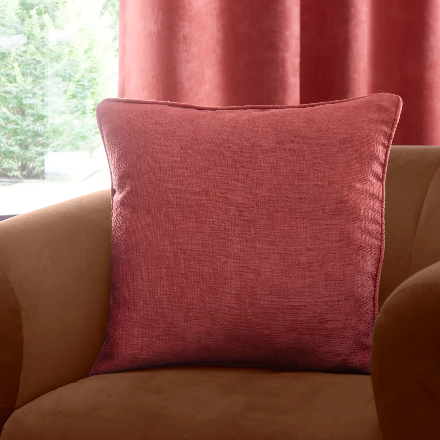 Stratus Faux Silk Cushions, Terracotta