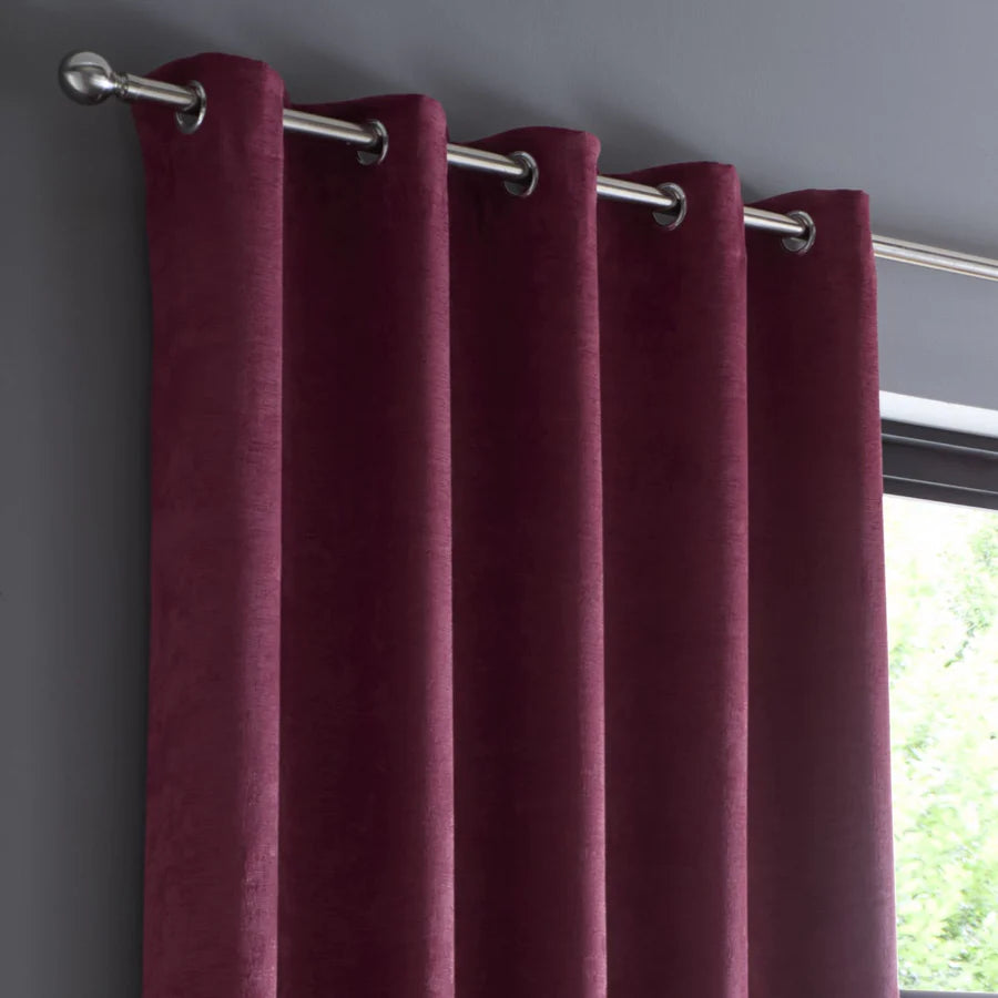Stratus Ring Top Dim Out Curtains, Wine