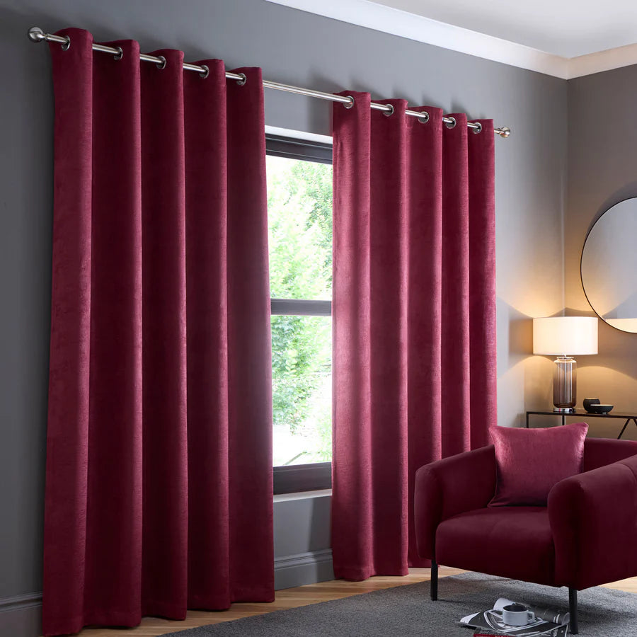 Stratus Ring Top Dim Out Curtains, Wine