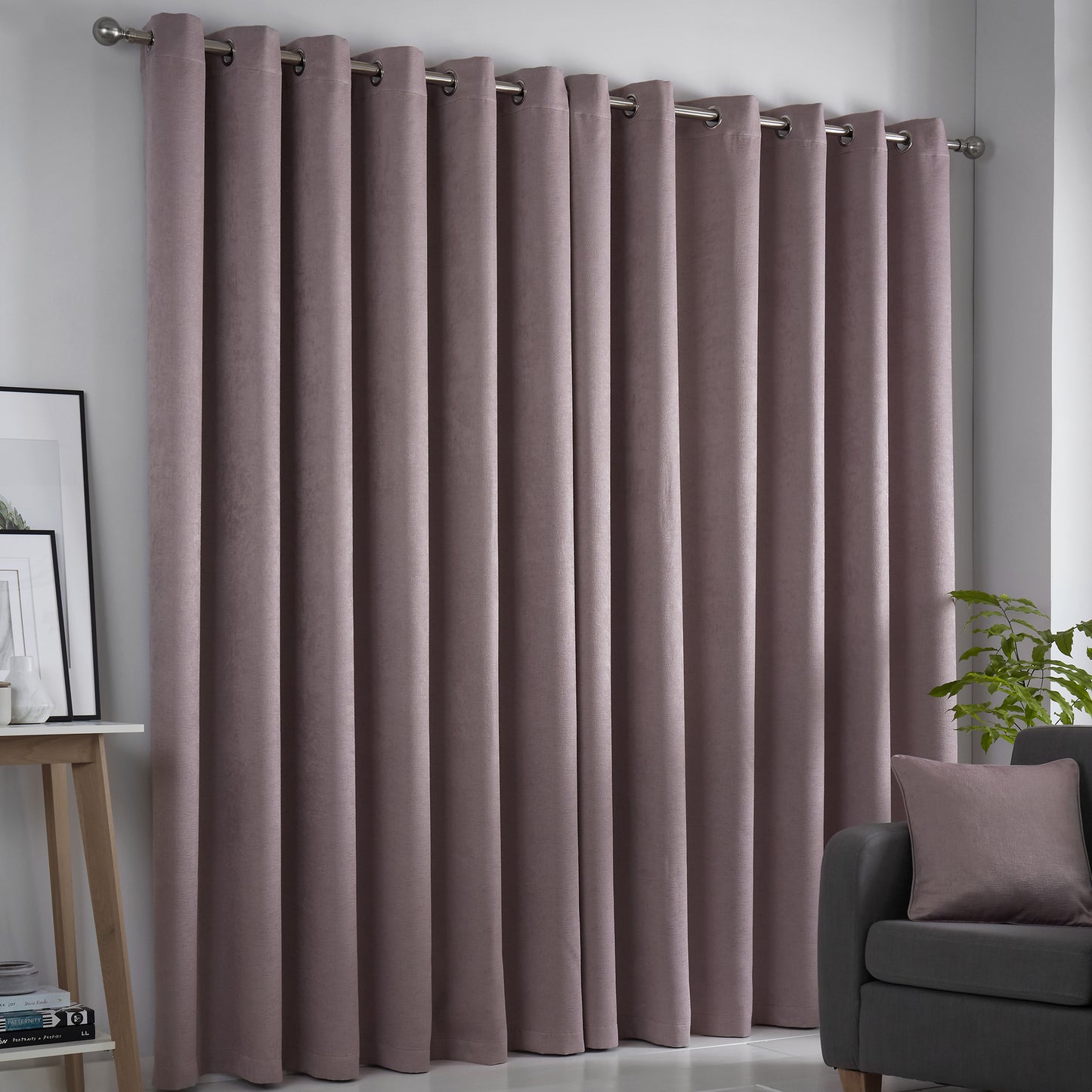 Stratus Ring Top Dim Out Curtains, Blush