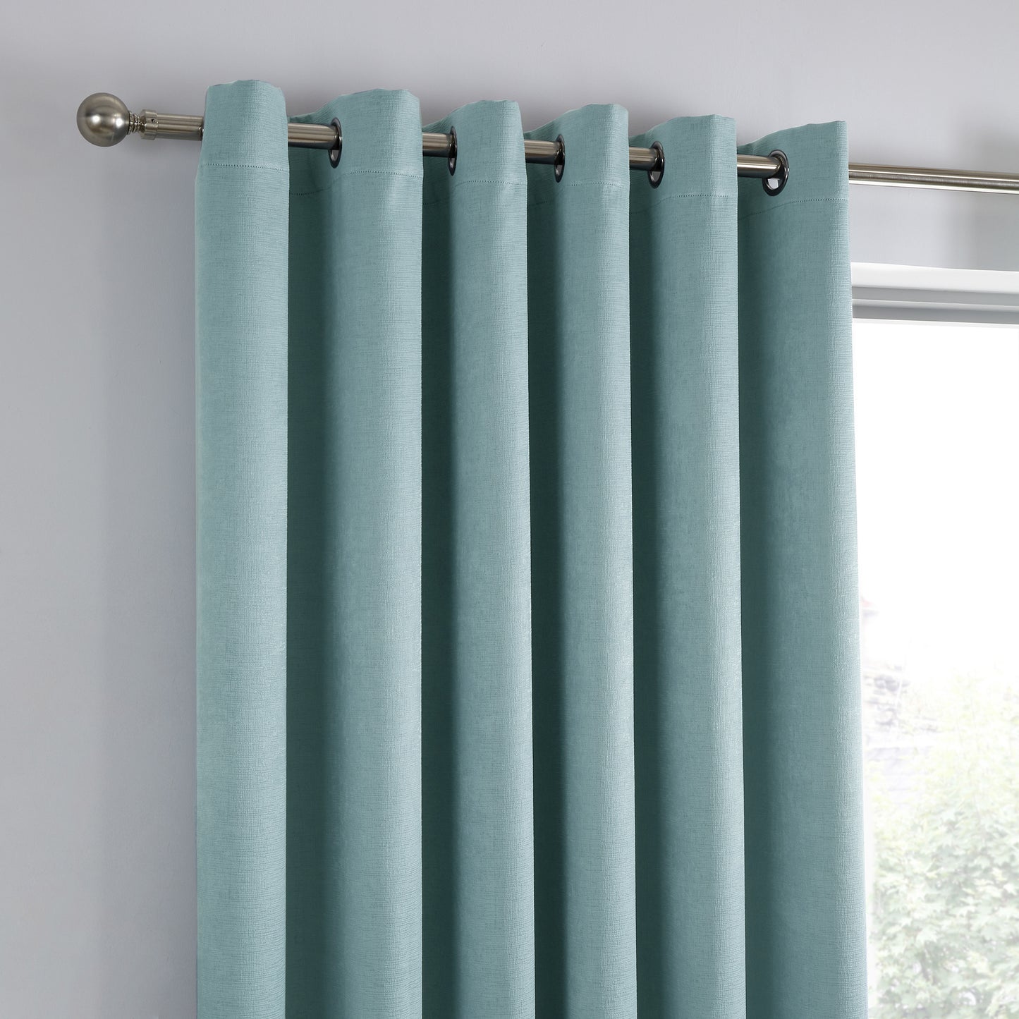 Stratus Ring Top Dim Out Curtains, Duck Egg