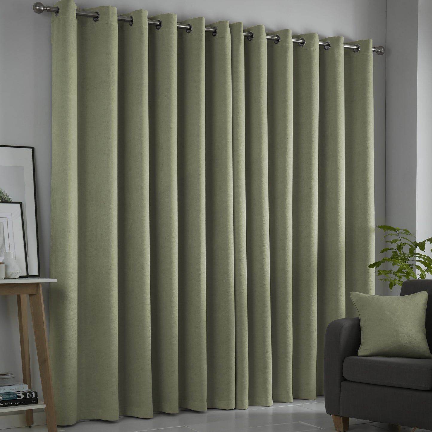 Stratus Ring Top Dim Out Curtains, Green