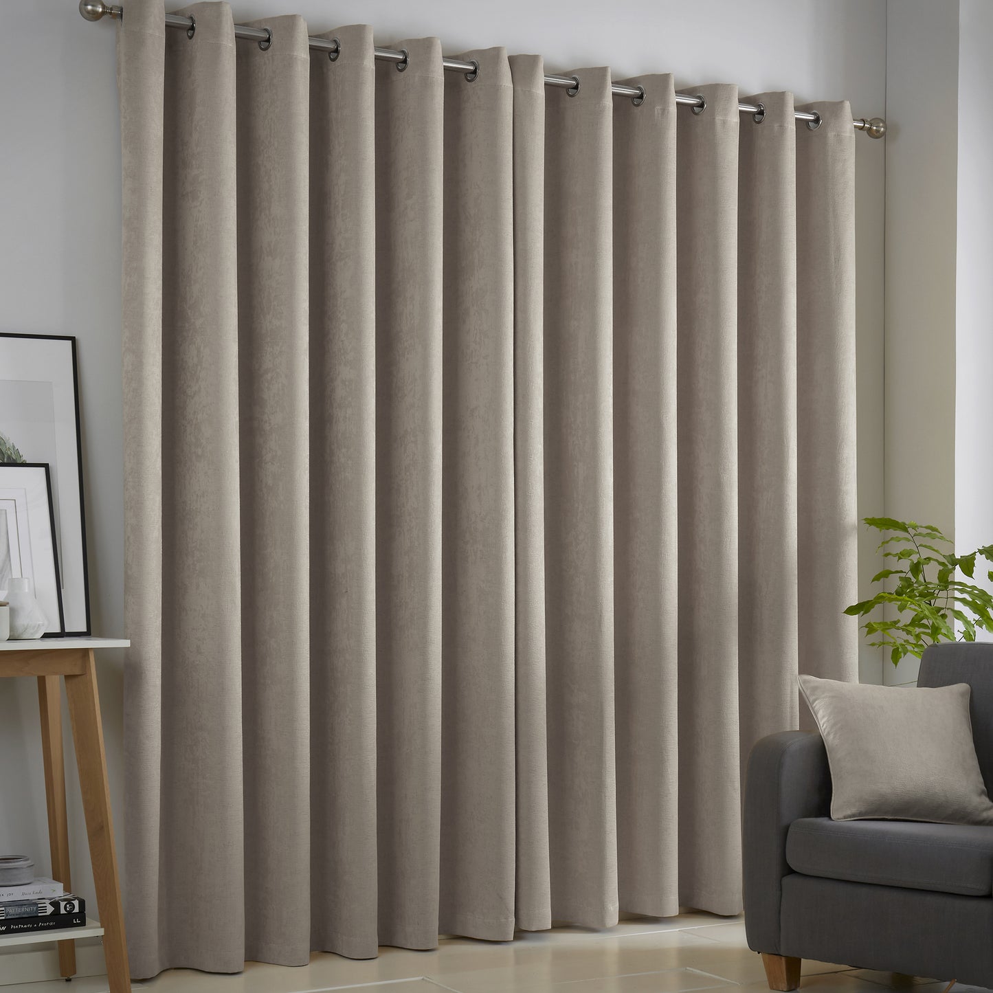 Stratus Ring Top Dim Out Curtains, Natural
