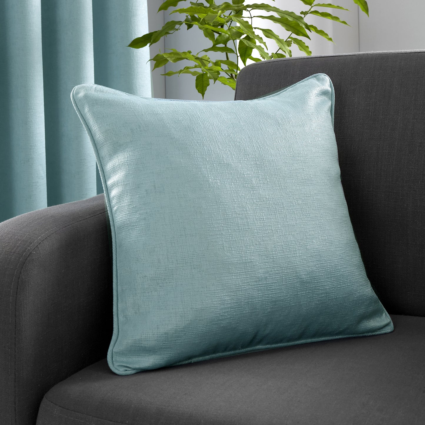 Stratus Ring Top Dim Out Curtains, Duck Egg