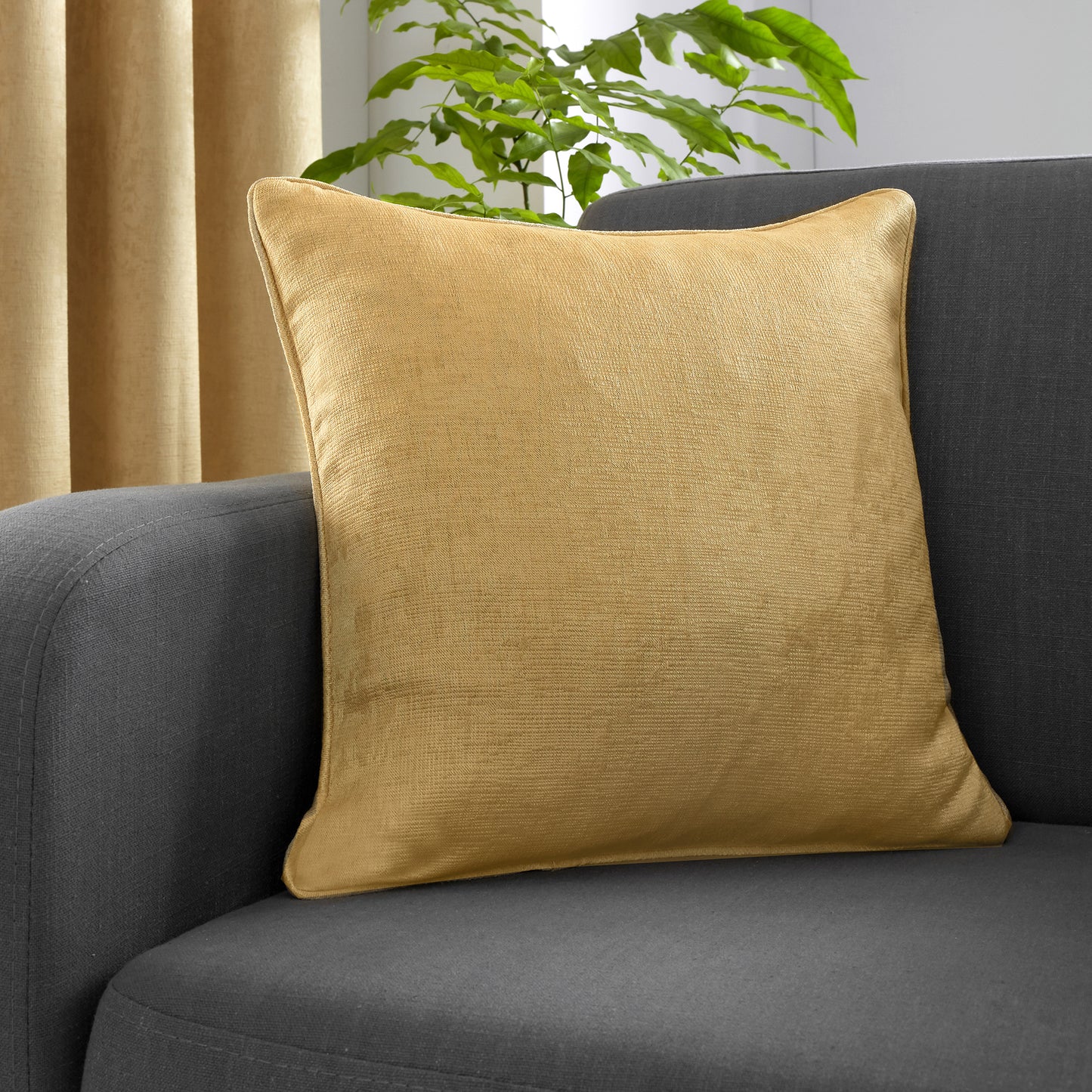 Stratus Ring Top Dim Out Curtains, Ochre