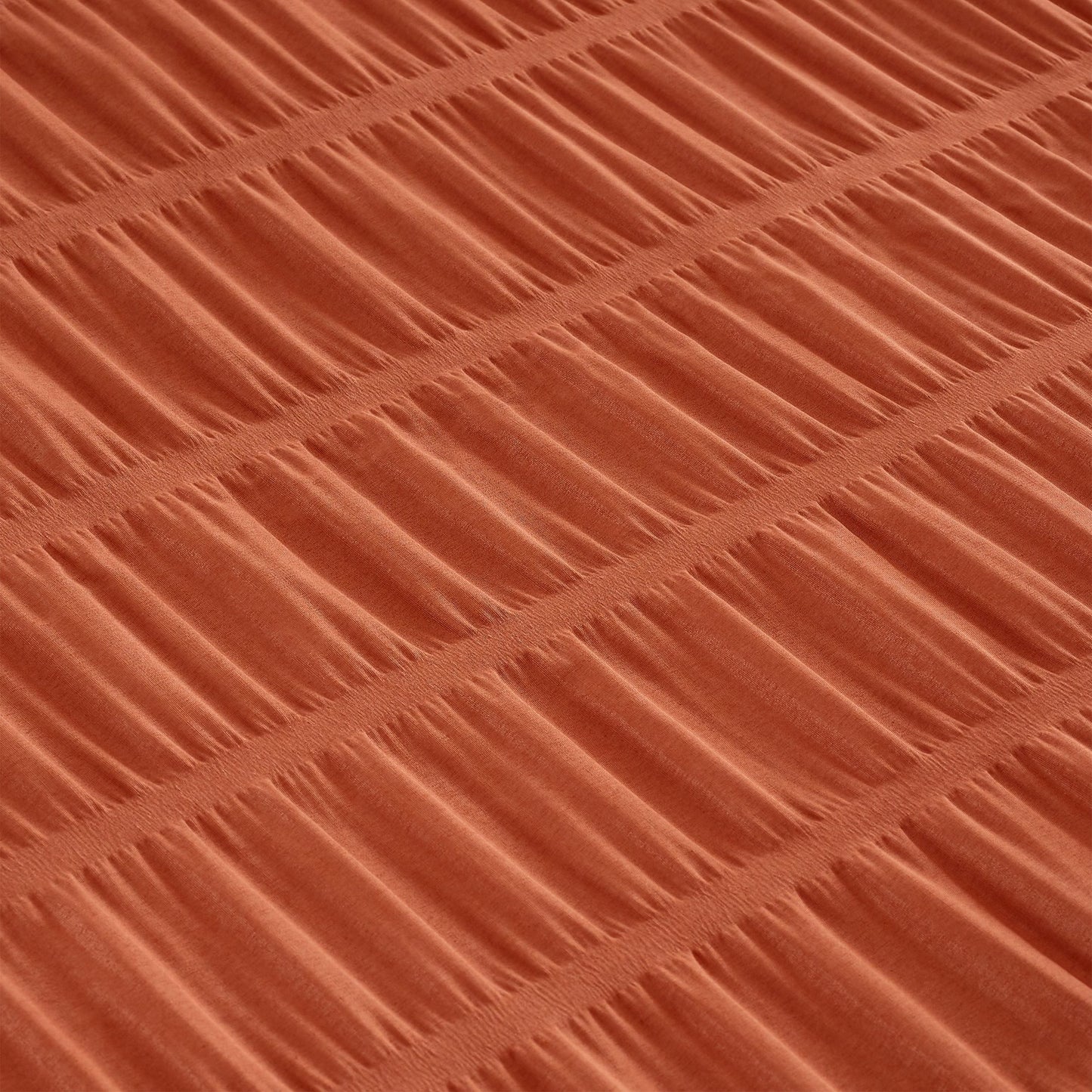 Seersucker Duvet Set by Catherine Lansfield, Terracotta FINAL REDUCTION