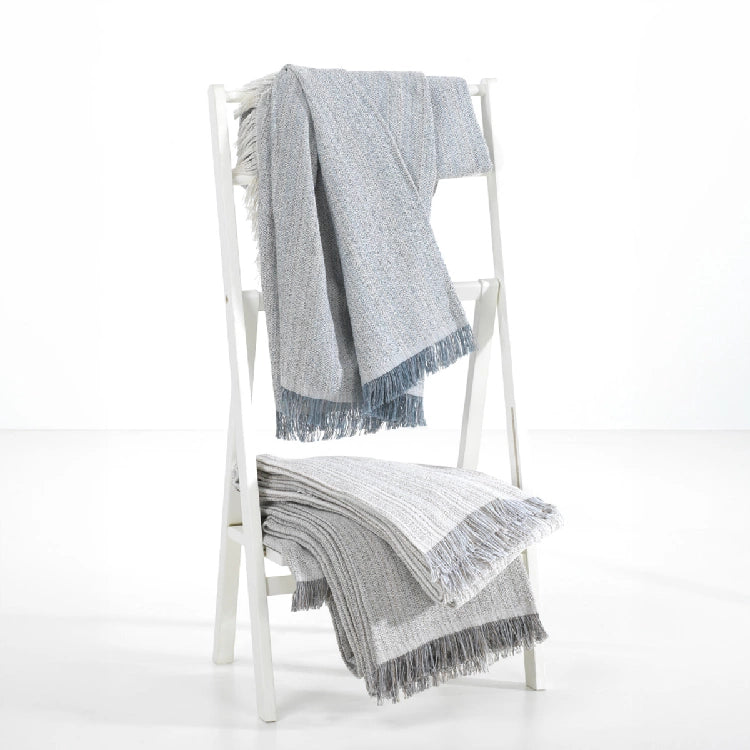 Verona Cotton Rich Multiuse Throw Stone and Grey