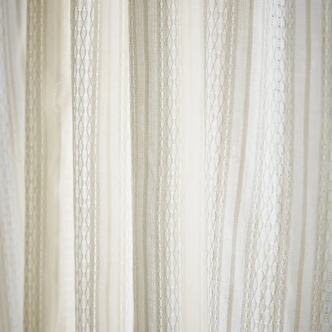 Zofia 100% Cotton Broderie Anglaise Slot Top Voiles, Natural SALE