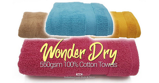 550gsm Wonder Dry 100% Cotton Towels - Yorkshire Linen Beds & More OG01