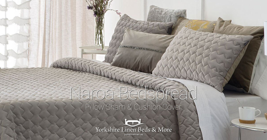 Naroa Bedspread Pillow Sham Cushion Cover - Yorkshire Linen Beds & More Bed Shops Mijas Costa Marbella OG01