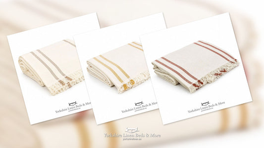 New England Stripe Cotton Throws - Bedspreads, Throws & Runners - Yorkshire Linen Beds & More, Mijas, Spain