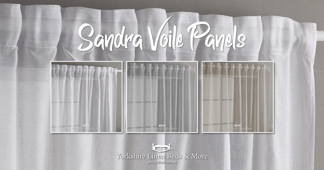 Sandra Voile Panel for Pole or Track, White - Curtains & Voiles - Yorkshire Linen Beds & More OG