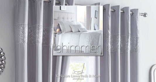 Shimmer Eyelet Curtains Duvet Cover Sets - Yorkshire Linen Beds & More Bed and Linen Shops Mijas Costa Marbella OG01