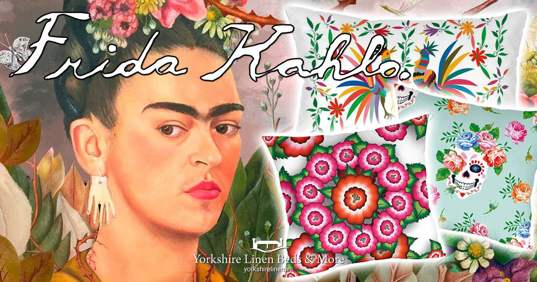 The Frida Kahlo Cushion Collection from Yorkshire Linen Beds & More
