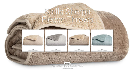 Warm & Cosy Stella Sherpa Fleece Throws - Throws & Bedspreads - Yorkshire Linen Beds & More