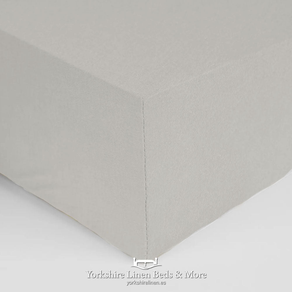 100% Cotton Stretch Jersey Sheets, Beige - Sheets & Pillowcases - Yorkshire Linen Beds & More