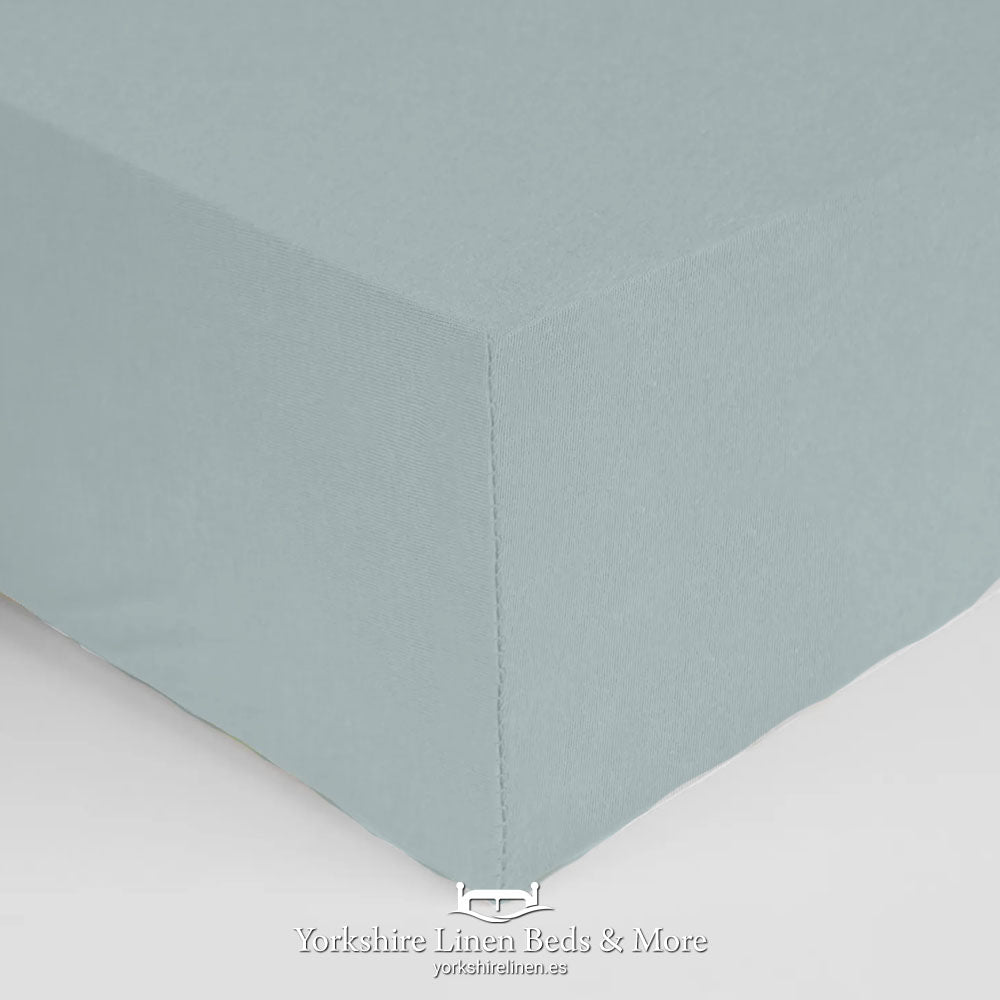 100% Cotton Stretch Jersey Sheets, Duck Egg - Sheets & Pillowcases - Yorkshire Linen Beds & More