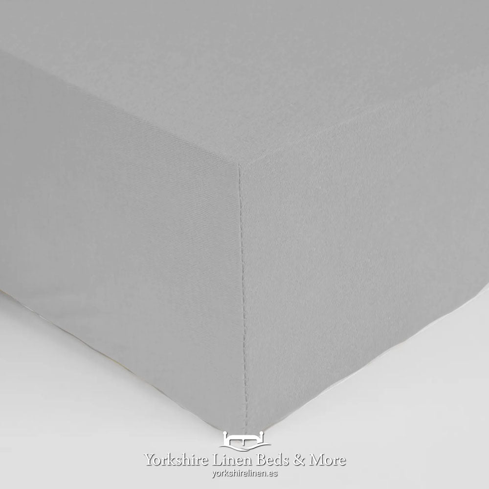 100% Cotton Stretch Jersey Sheets, Silver - Sheets & Pillowcases - Yorkshire Linen Beds & More