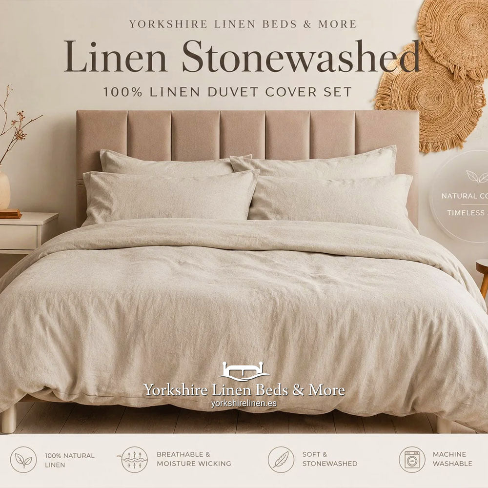 100% Linen Duvet Set, Color Natural - Duvet Covers & Sets - Yorkshire Linen Beds & More, Mijas Costa