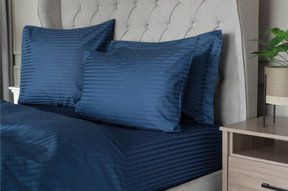 Hotel Stripe Navy Pillowcases 540 Thread Count