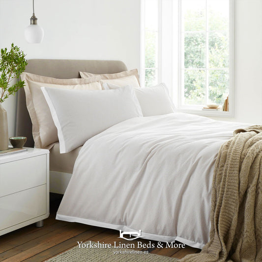 200 TC Cotton Woven Seersucker Duvet Set - Natural