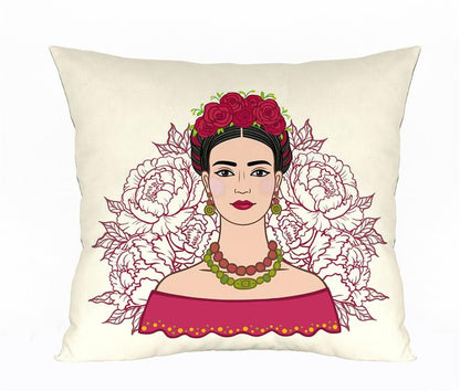 Frida Kahlo Cushion Collection, Frida Floral Circle