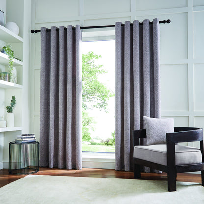 Eros Luxury Chenille Jacquard Eyelet Curtains, Champagne