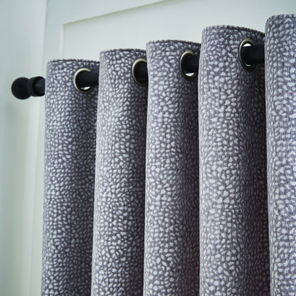 Eros Luxury Chenille Jacquard Eyelet Curtains, Champagne