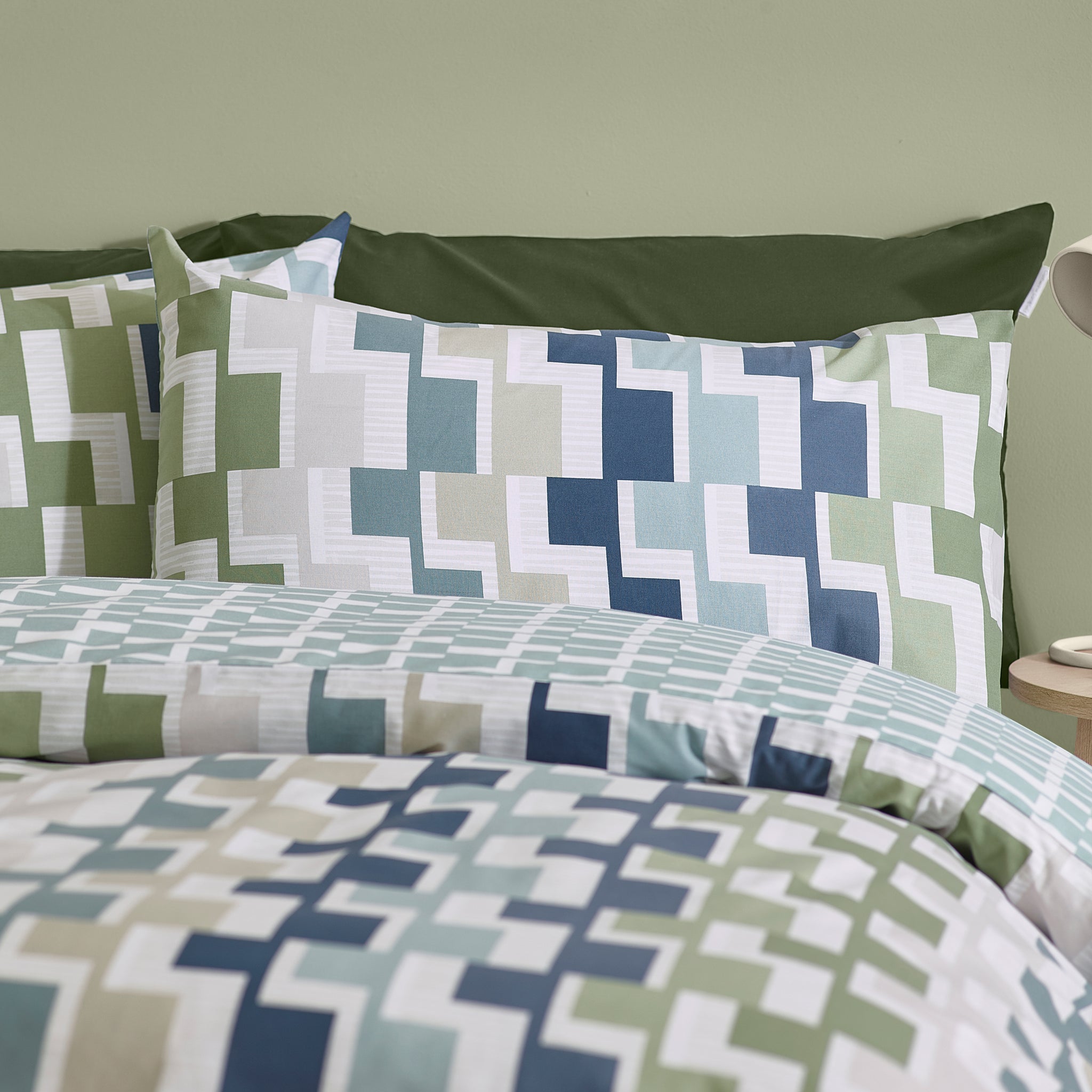 Bryson Geometric Duvet Set Blue / Green