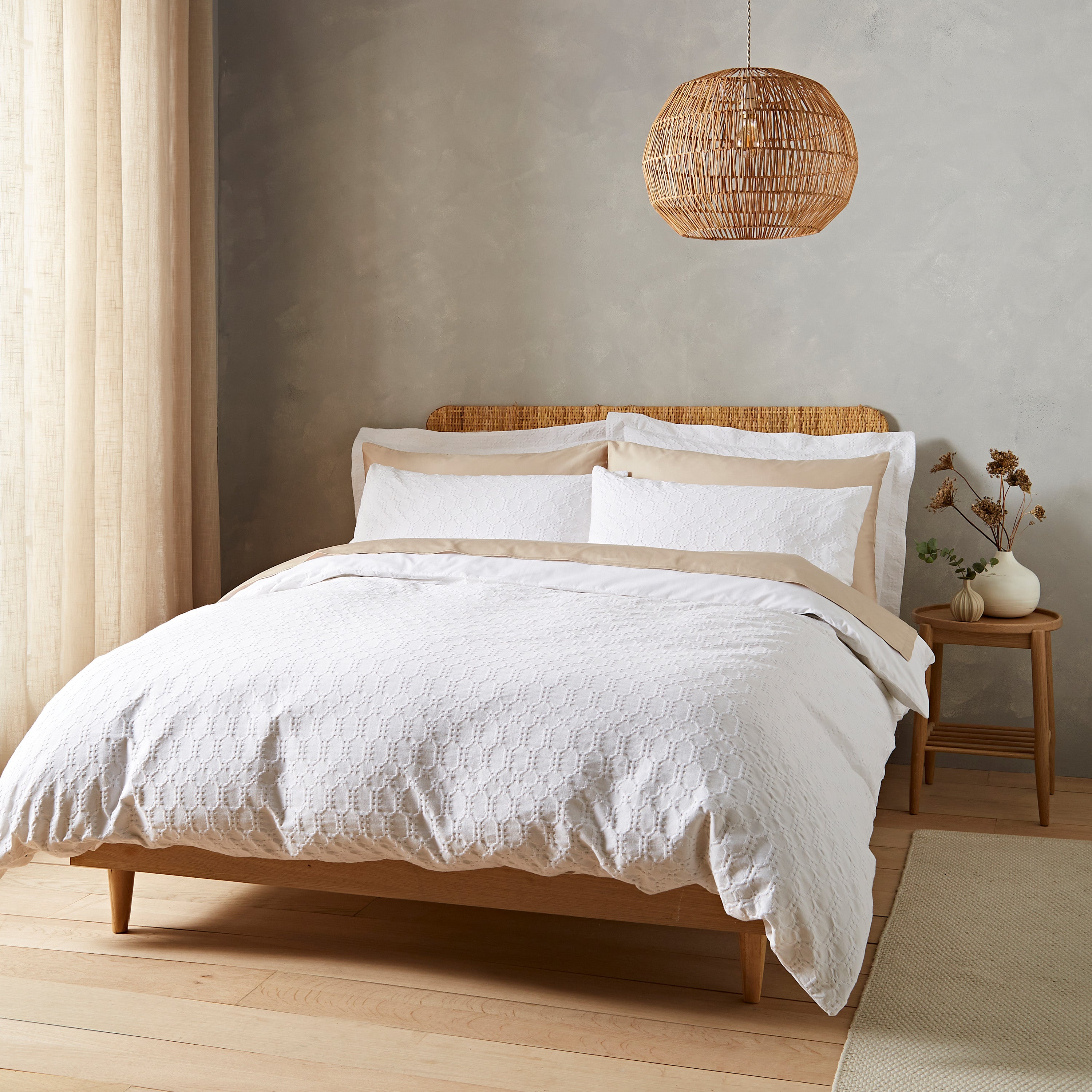 Waffle Circle Cotton Duvet Set