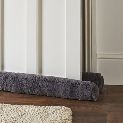 Draught Excluder Faux Fur Double Sided, Charcoal
