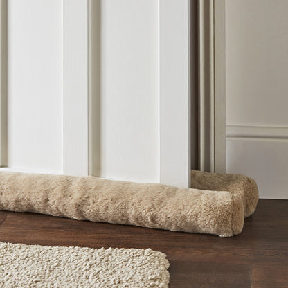 Draught Excluder Faux Fur Double Sided, Natural