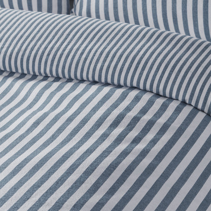 Brushed Cotton Stripe Duvet Set - Blue PRE-ORDER ARRIVING SOON !
