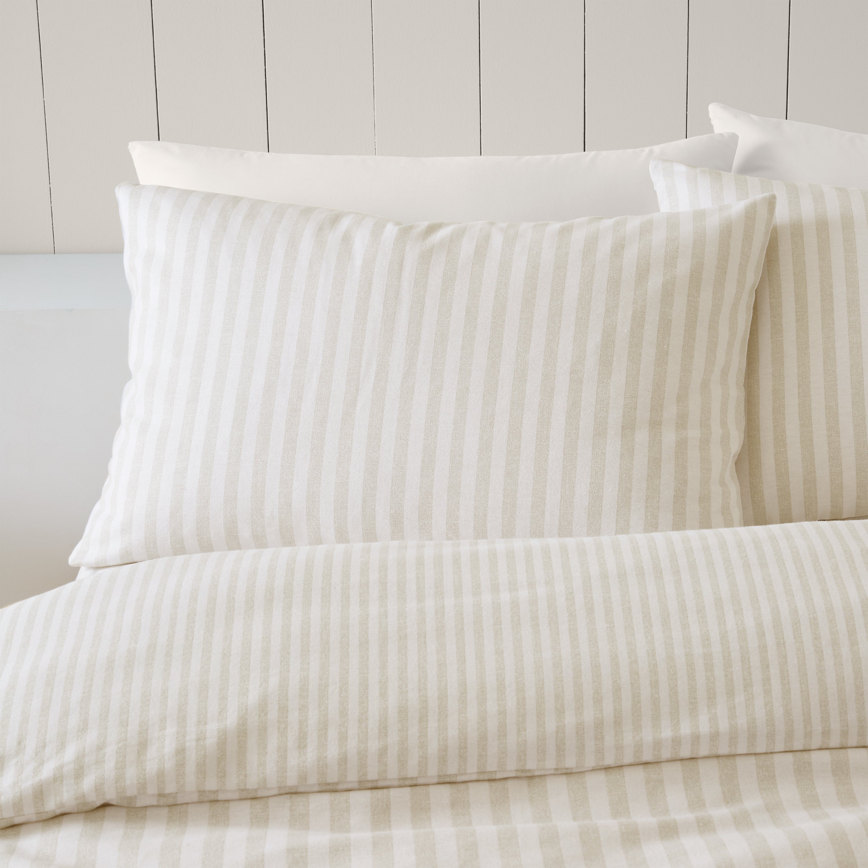 Brushed Cotton Stripe Duvet Set - Natural PRE- ORDER ARRIVING SOON!