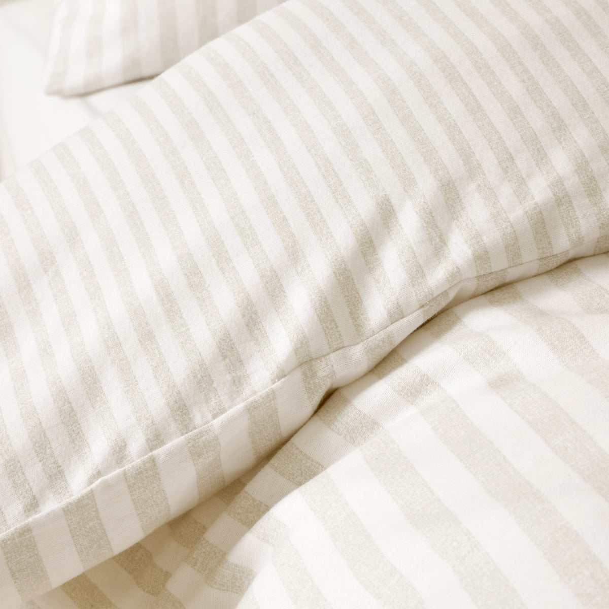 Brushed Cotton Stripe Duvet Set - Natural PRE- ORDER ARRIVING SOON!