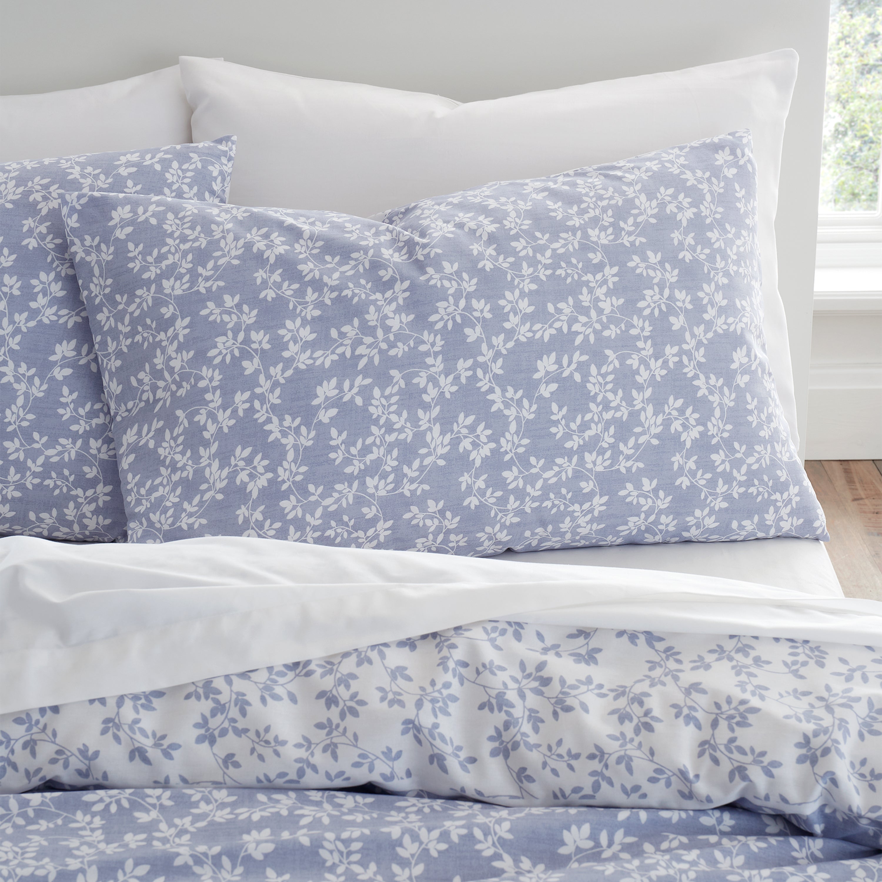 Shadow Leaves 100 % Cotton Duvet Sets- Blue