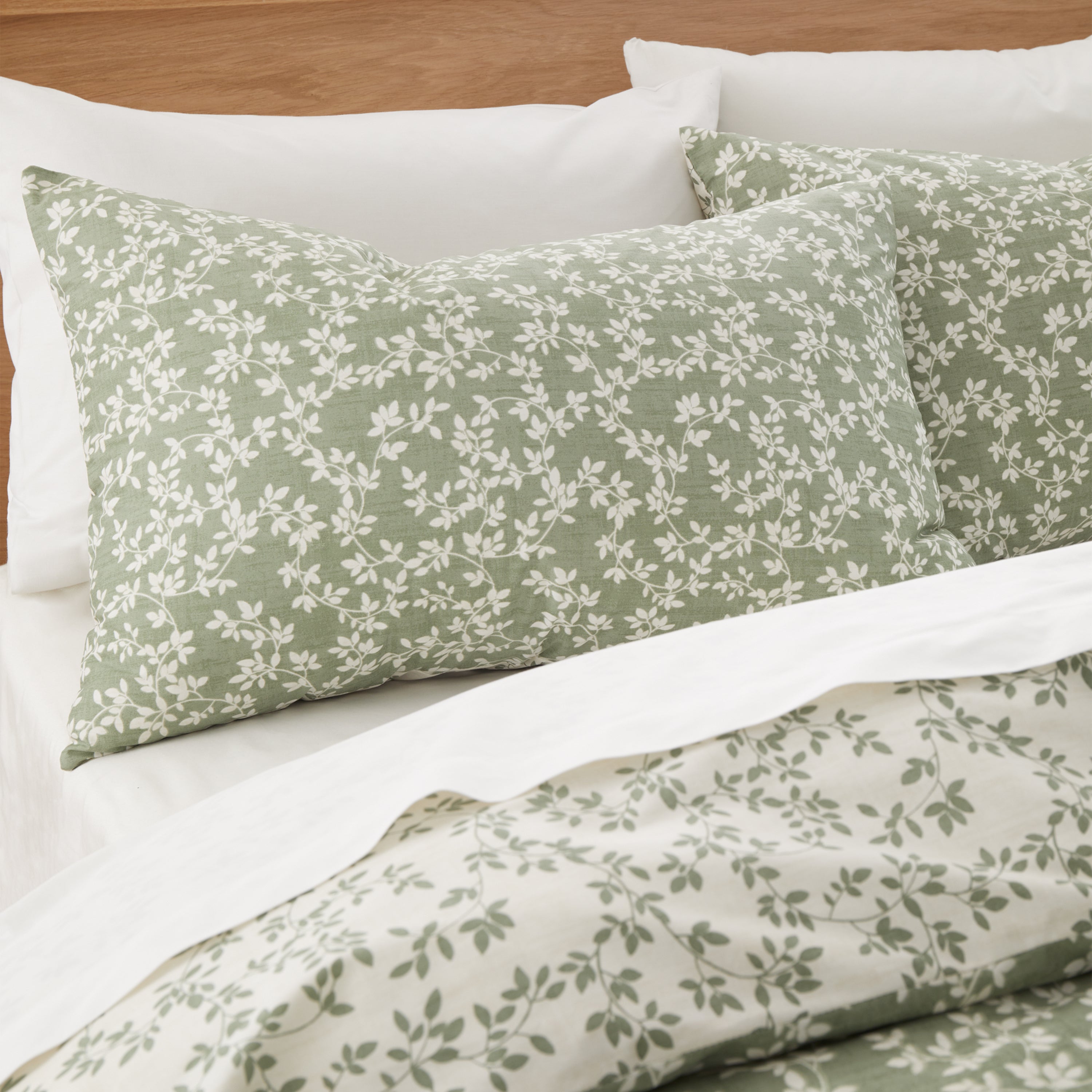 Shadow Leaves 100 % Cotton Duvet Sets- Green