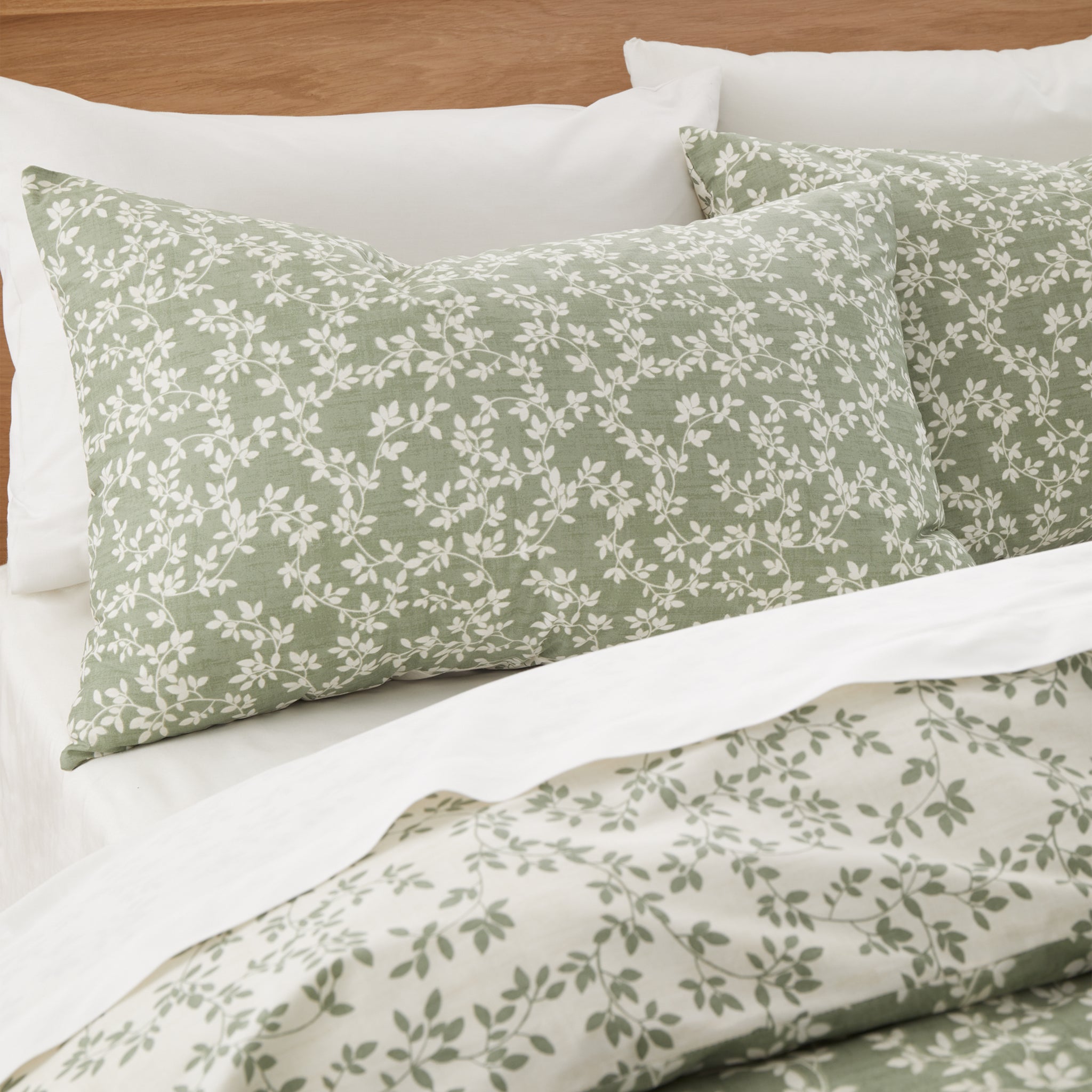 Shadow Leaves 100 % Cotton Duvet Sets- Green