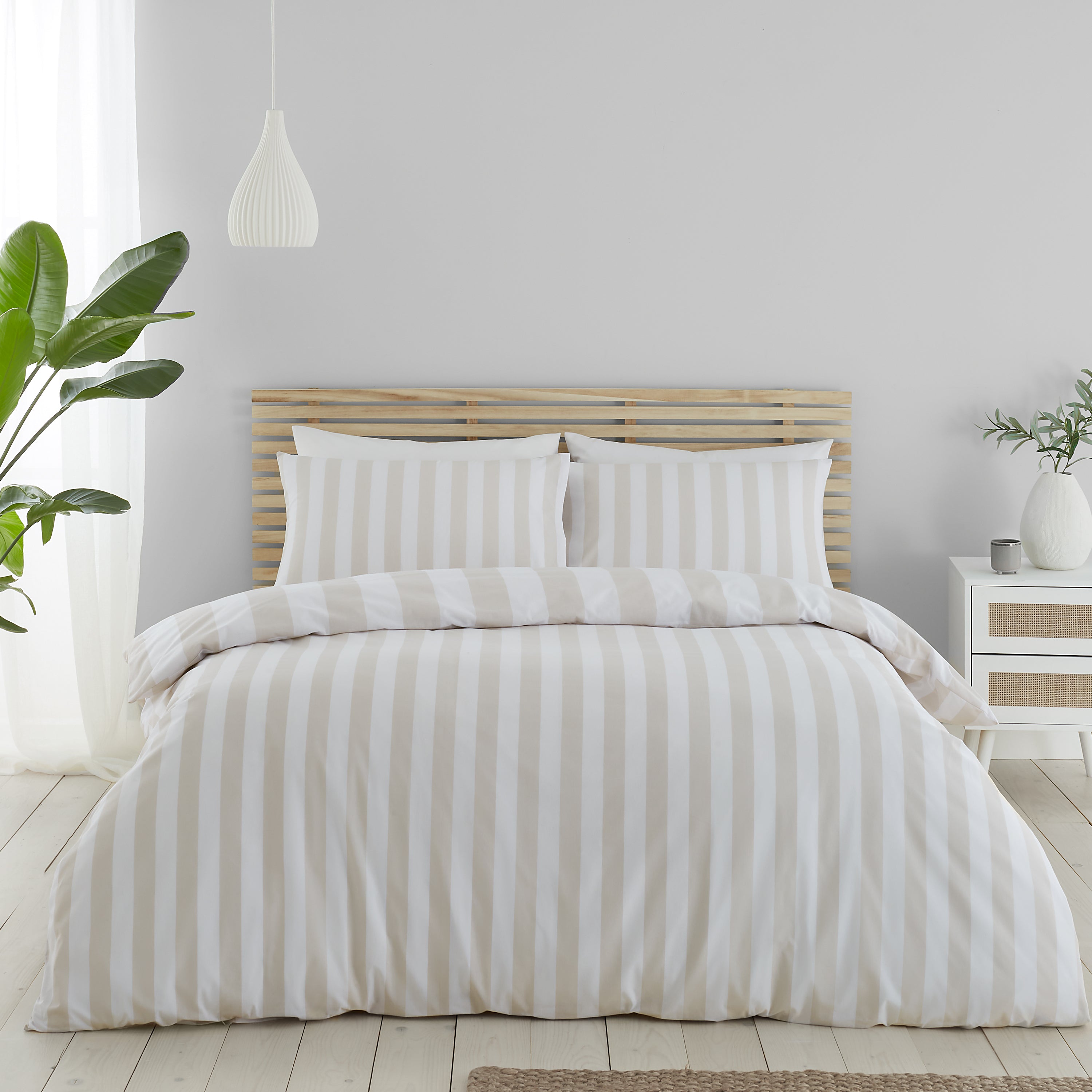 Cove Stripe Duvet Set - Natural
