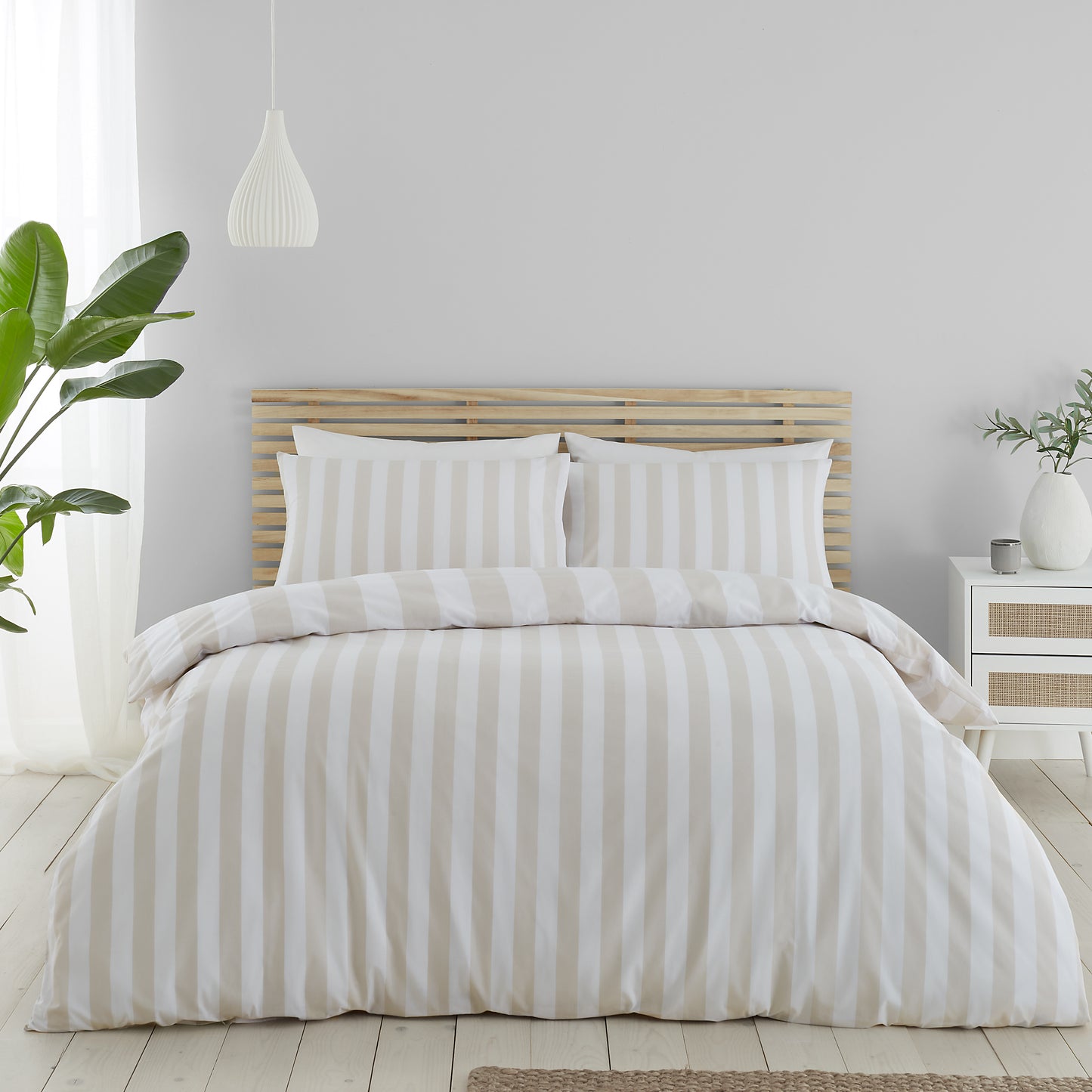 Cove Stripe Duvet Set - Natural