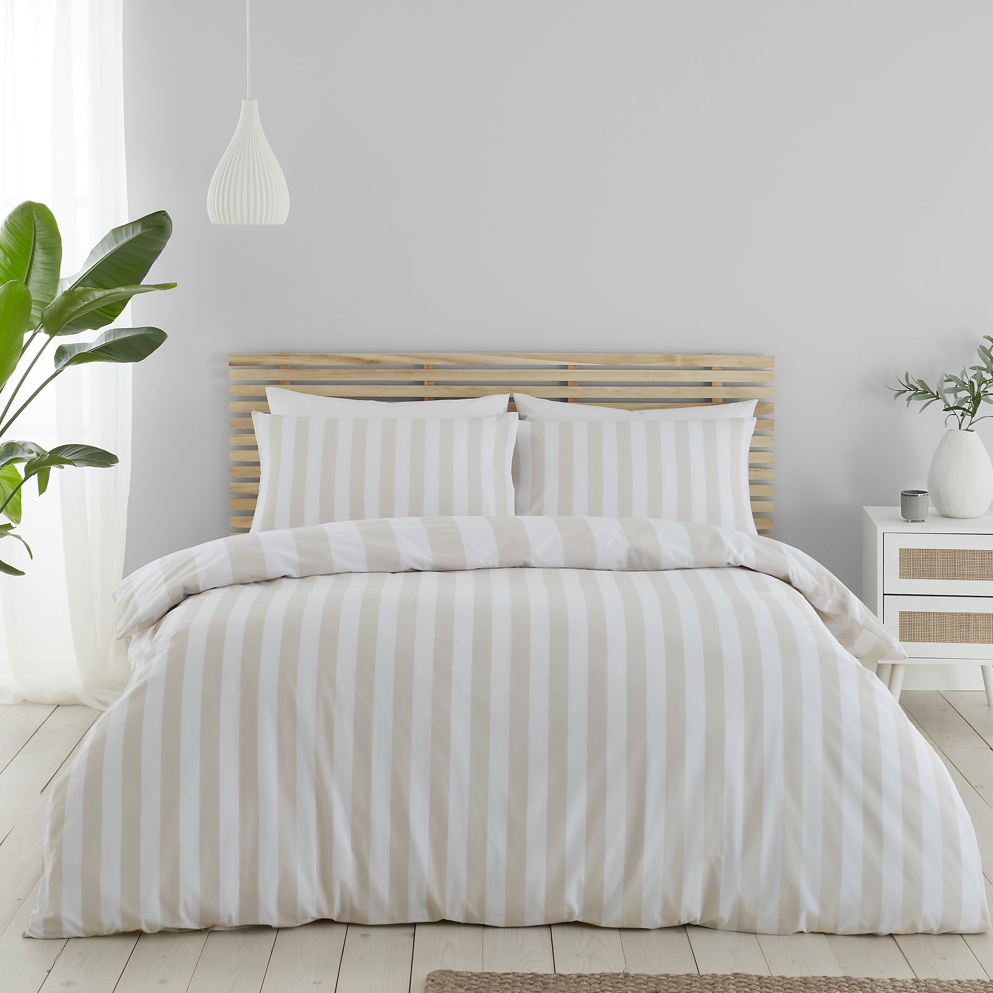 Cove Stripe Duvet Set - Natural