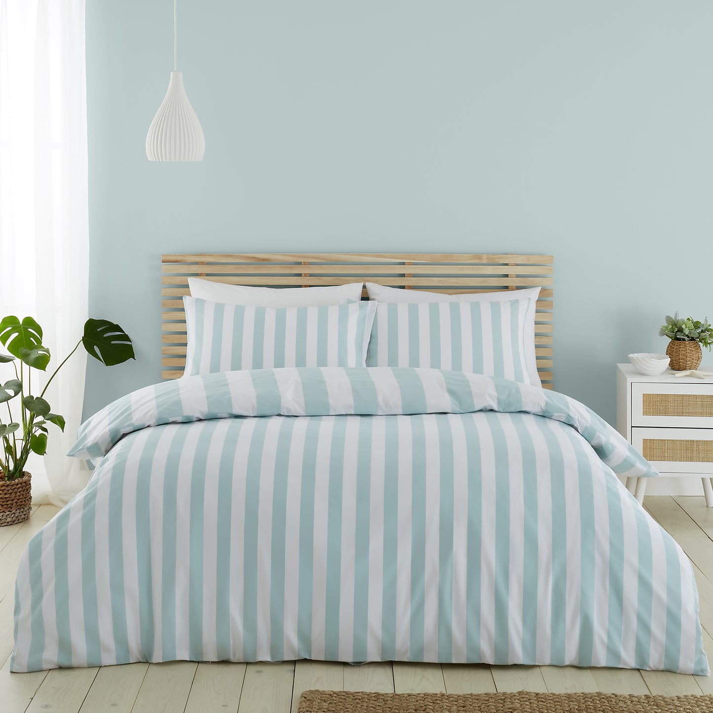 Cove Stripe Duvet Set - Seafoam