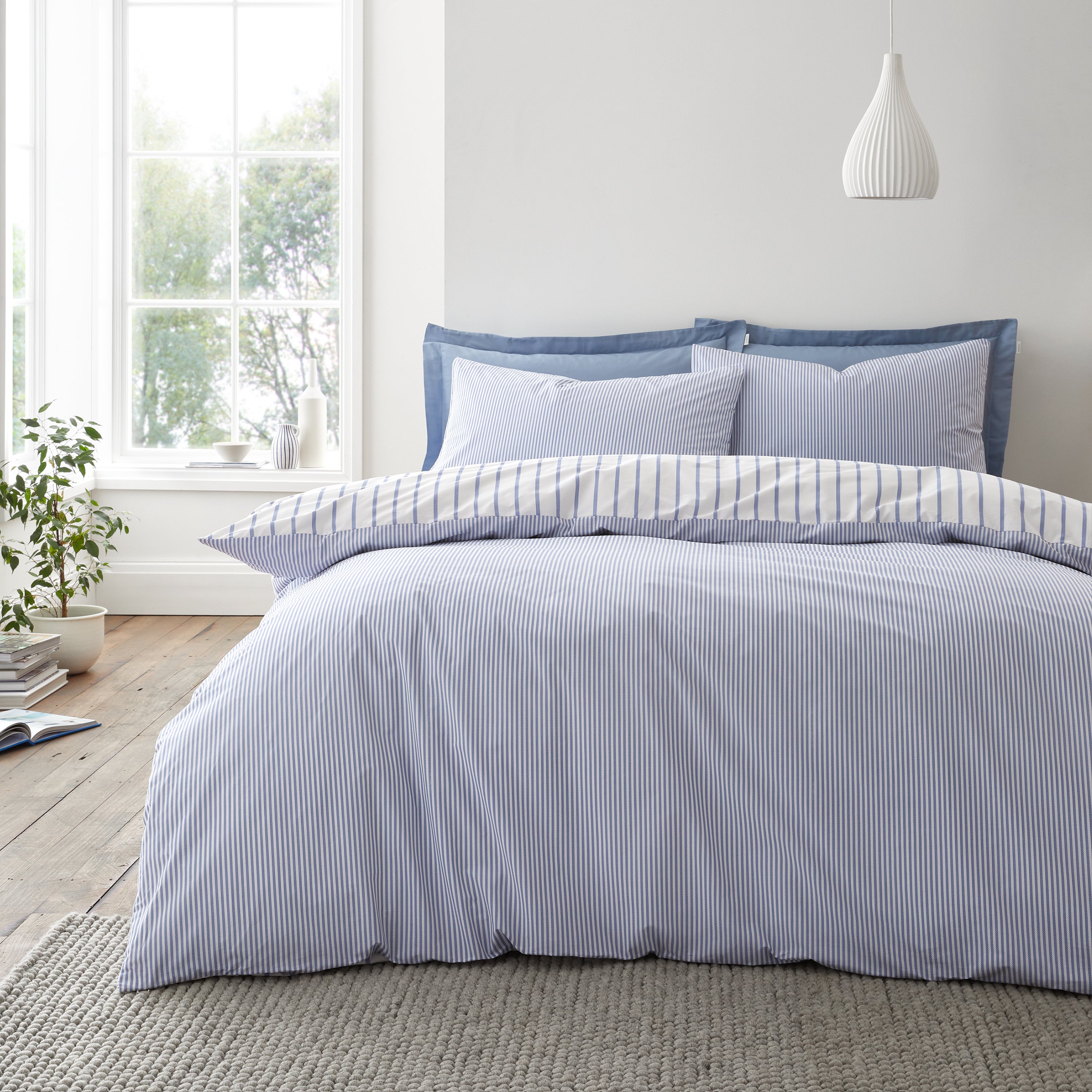Hampton 100 % Cotton Duvet Set Blue