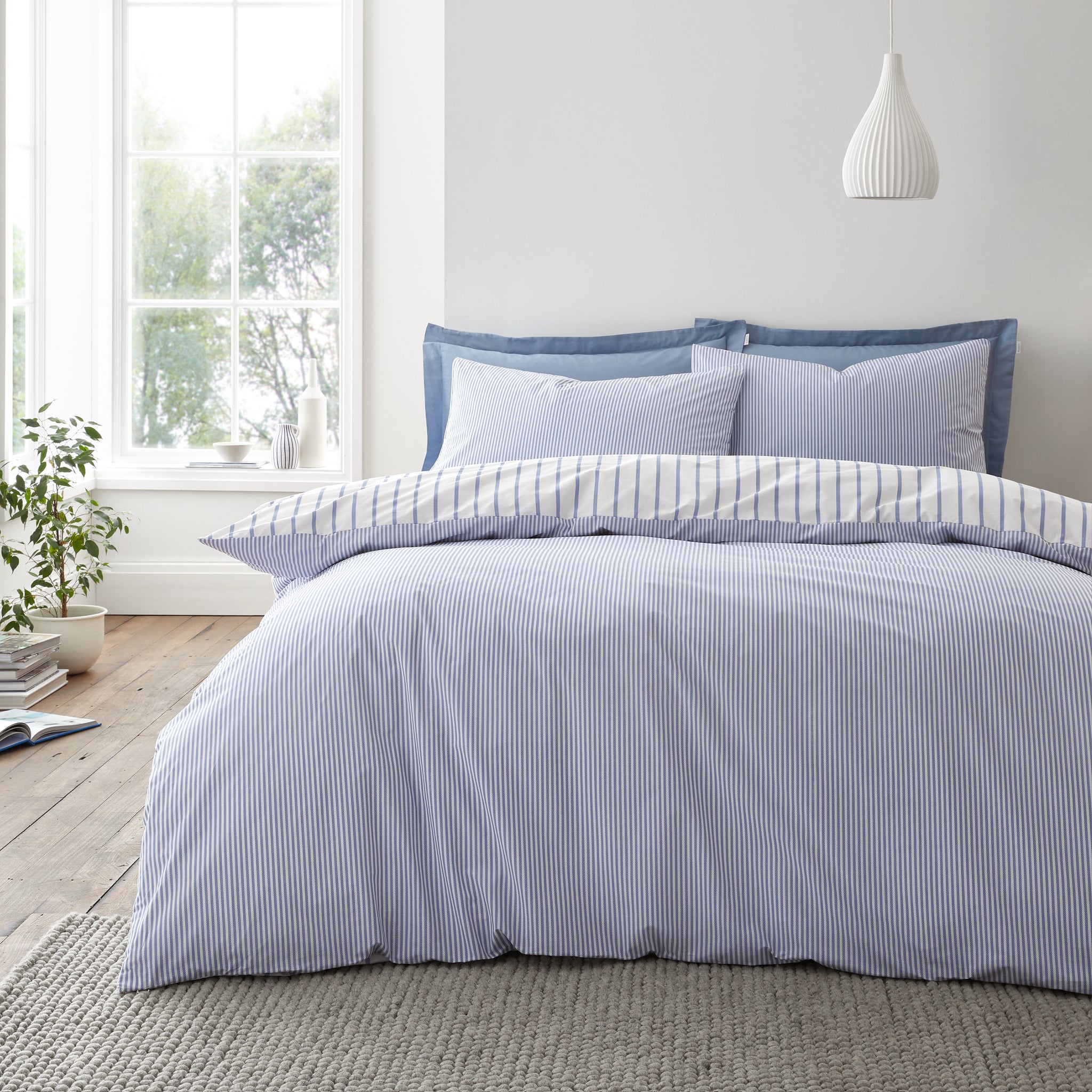 Hampton 100 % Cotton Duvet Set Blue