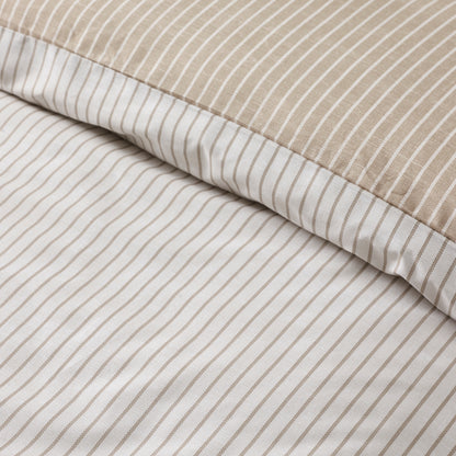 Oxford Pinstripe Duvet Set - Natural PRE-ORDER ARRIVING SOON!