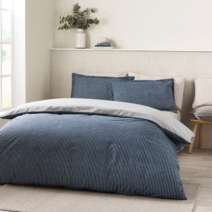 Oxford Pinstripe Duvet Set - Navy PRE-ORDER ARRIVING SOON !